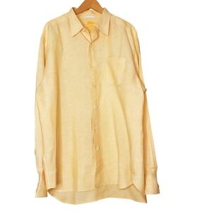 Tommy Bahama Long Sleeve Shirt Button Front Yellow Orange ESTIMATED Men's XXL
